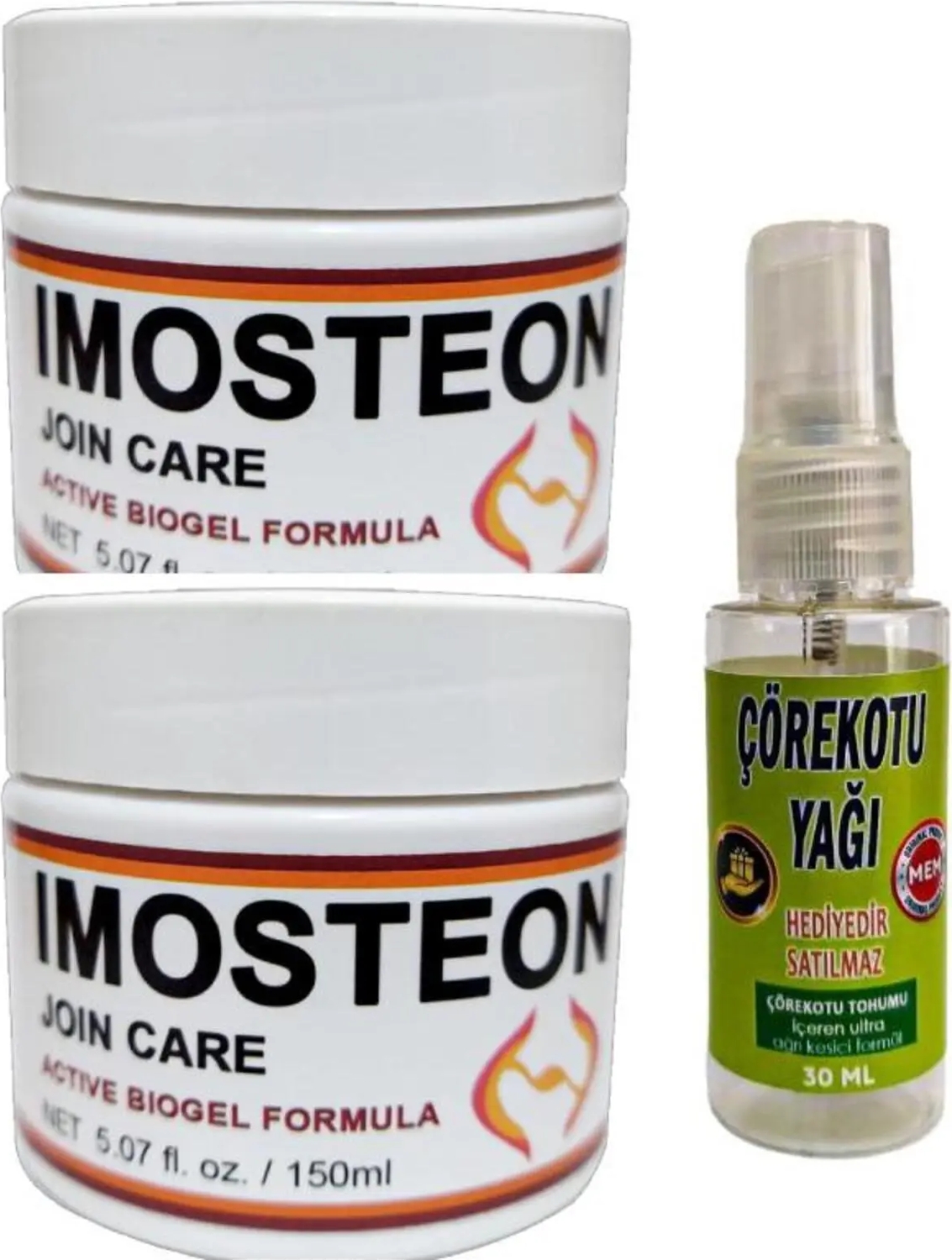 Imosteon Masaj ve Bakım Kremi 150 ml x 2 Ad+Çörek Otu Yağı ile 30 ml