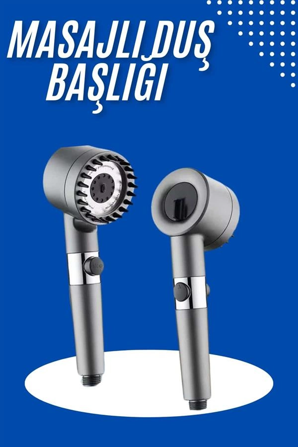 Çok Fonksiyonlu Masaj Uçlu Duş Başlığı Filtreli