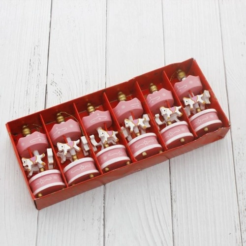 Dekoratif Pembe Mini Atlı Karınca 6'lı Set