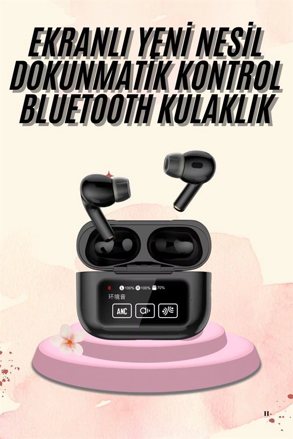Şık Tasarımlı Bluetooth Kulaklık 5.0 Ekranlı Model