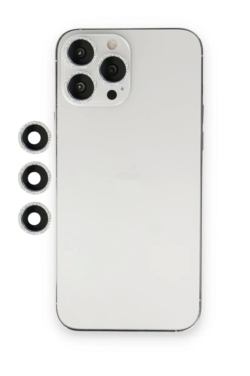 Apple iPhone 12 Pro Uyumlu Shine Kamera Lens - Gümüş