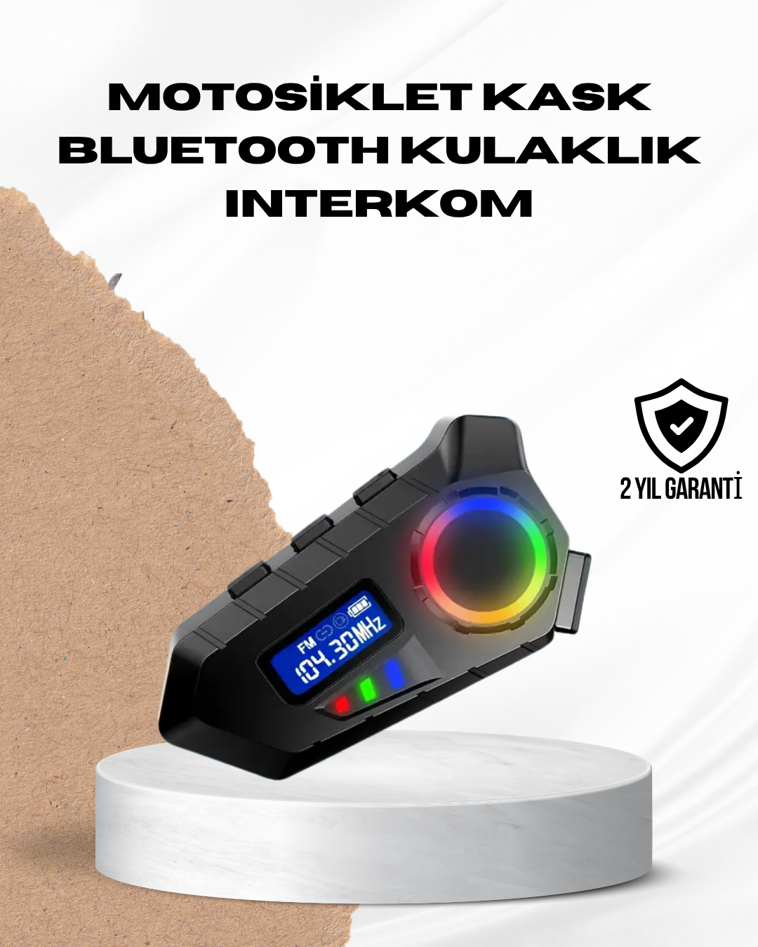 Bluetooth 5.4 İnterkom IP65 Toz ve Su Geçirmez LED Göstergeli