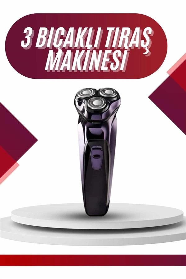 Profesyonel 3 Bıçaklı Sakal Tıraş Makinesi Paslanmaz Çelik