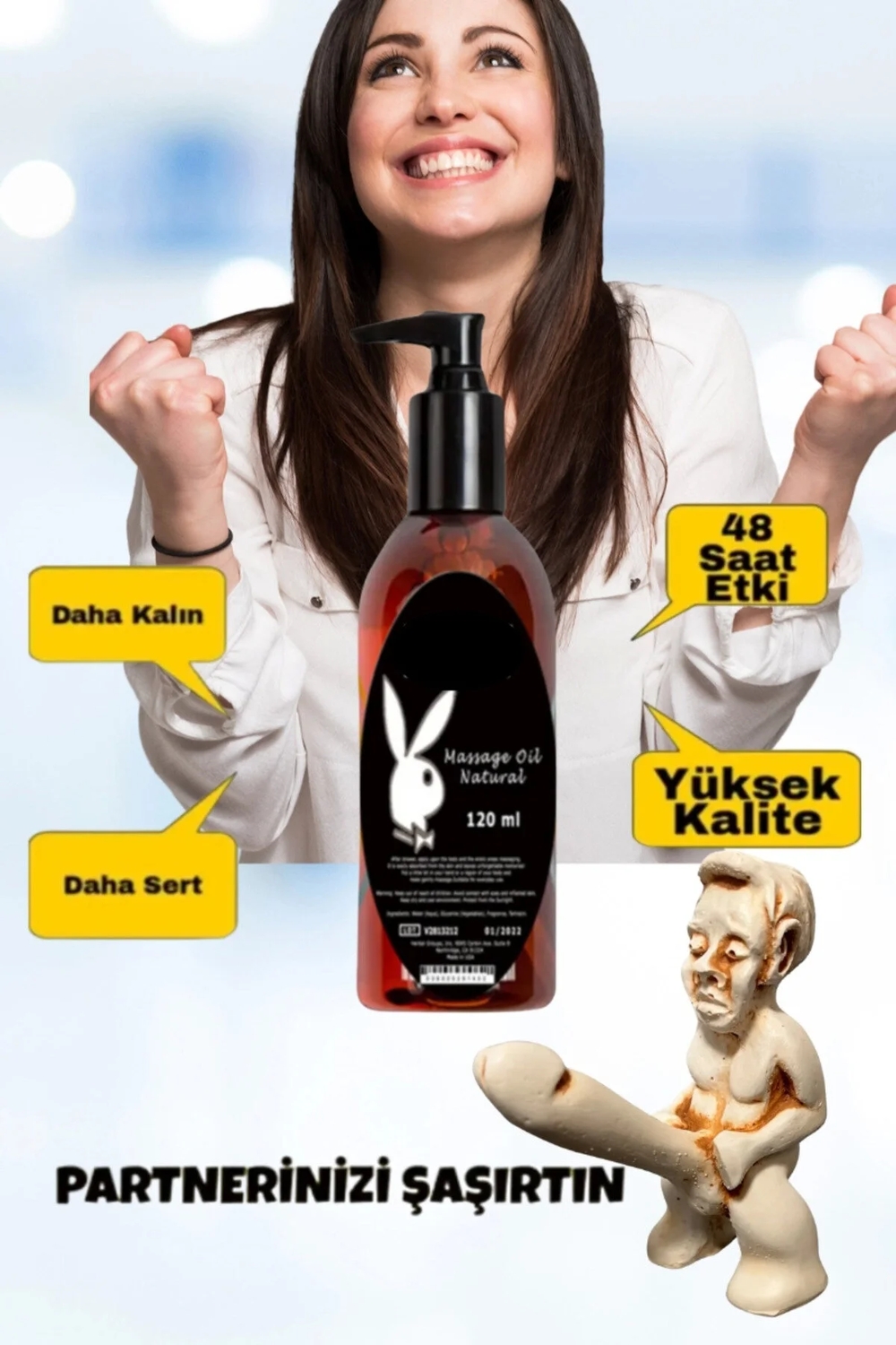 Süper Şeftali Aromalı Doğal Yenilebilir Vücut Masaj Yağı Oil 120ML