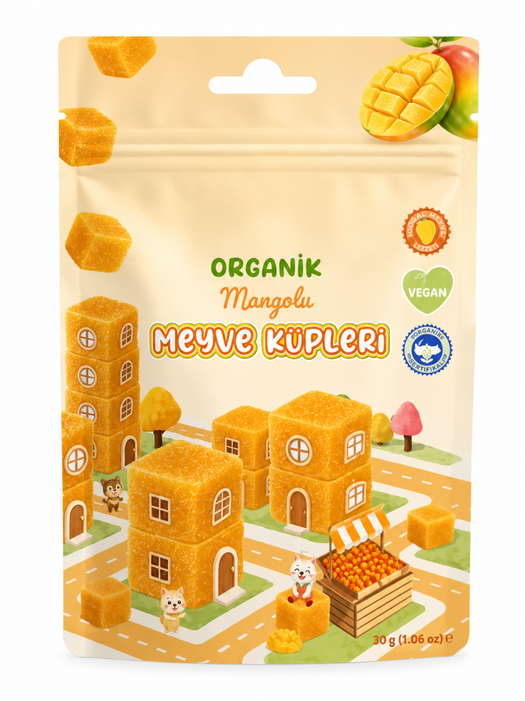 Natural Organik Mangolu Meyve Küpleri 30gr