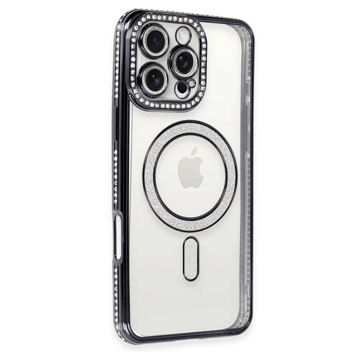 Apple iPhone 16 Pro Kılıf Joke Simli Magneticsafe Kılıf - Gri