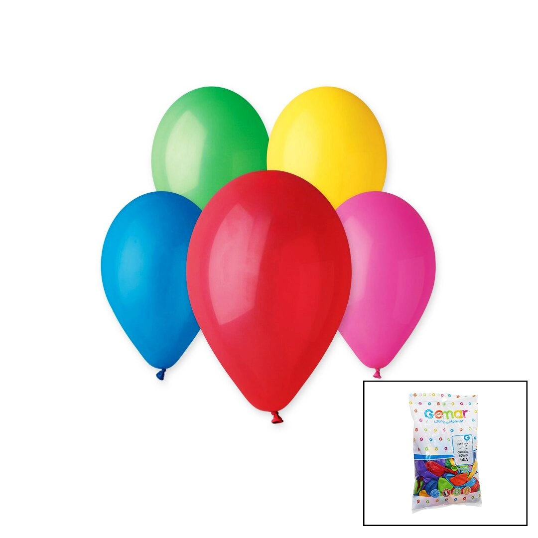 Klasik Renkli Balon 10 İnç 100 Adet Parti Malzemesi