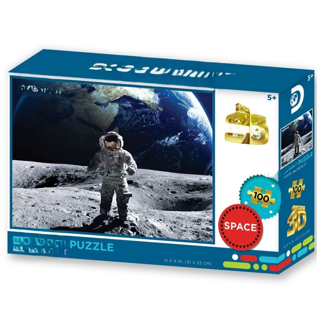 Eğlenceli Astronot Puzzle 100 Parça Eğitici Oyun