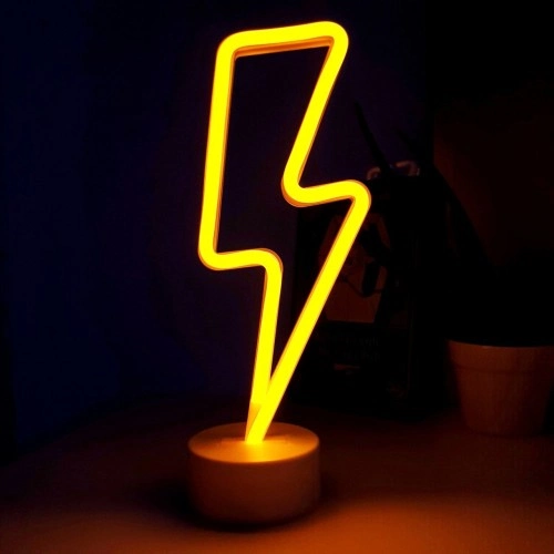 Eğlenceli Neon Işıklı Şimşek Lamba USB ve Pil Uyumlu