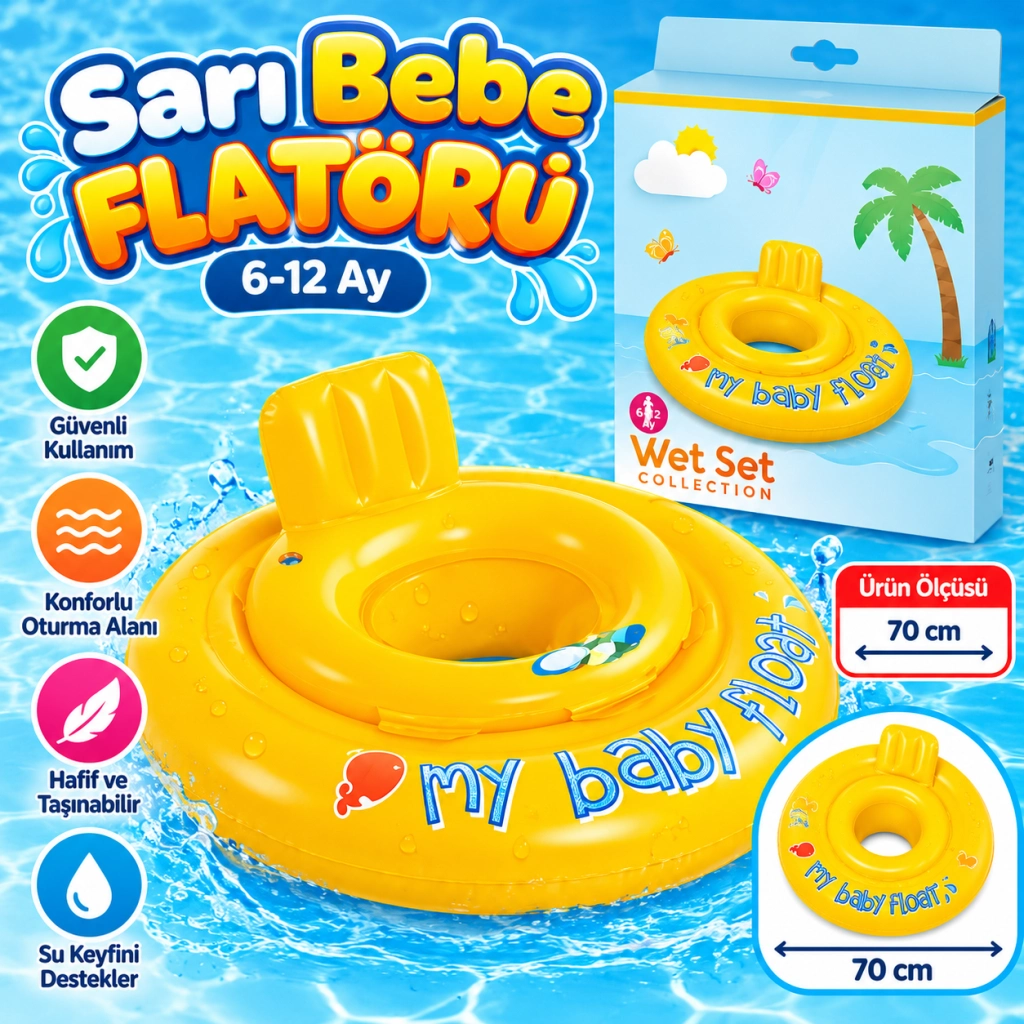 Bebe Flatörü Sarı 70 cm 6-12 İçin
