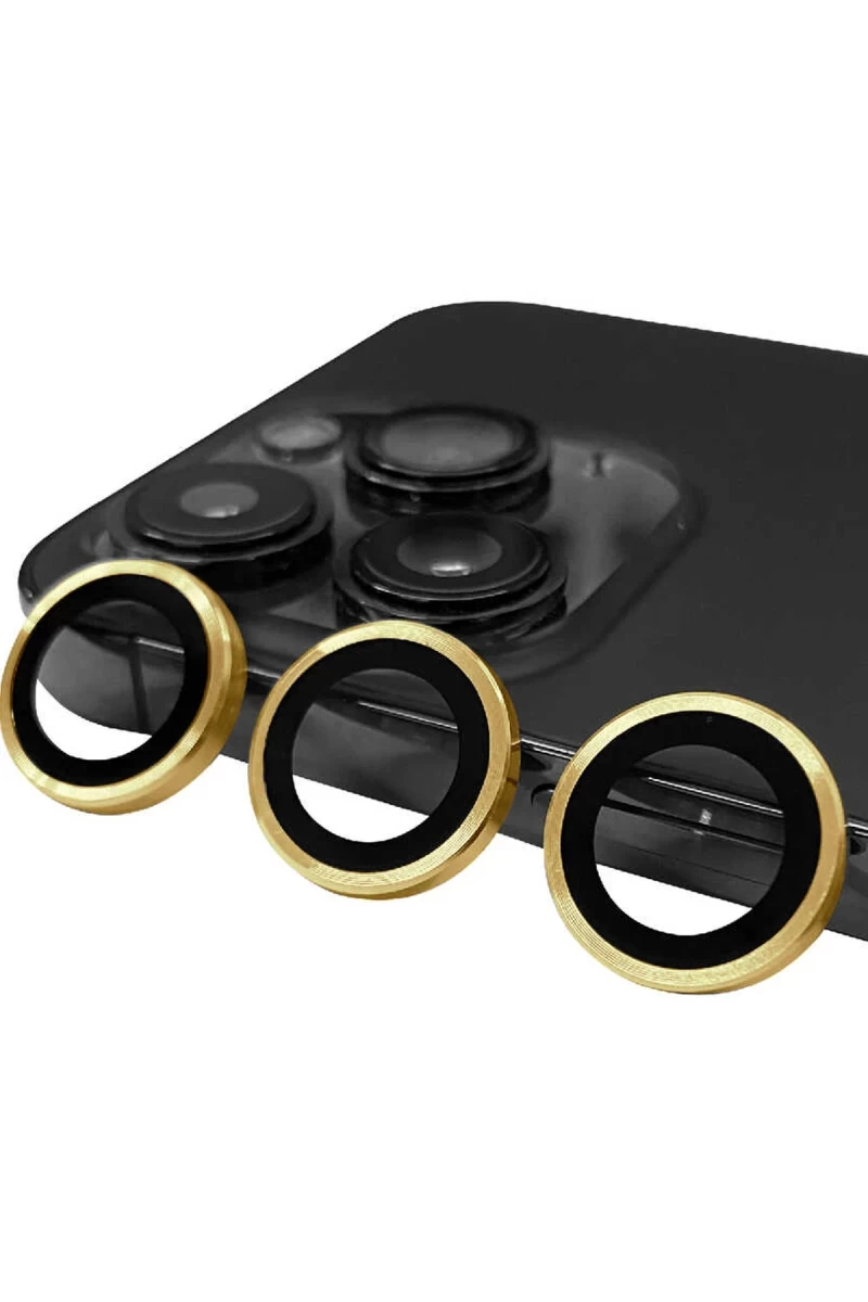 Apple iPhone 14 Pro Max Uyumlu Raze Metal Kamera Lens - Gold