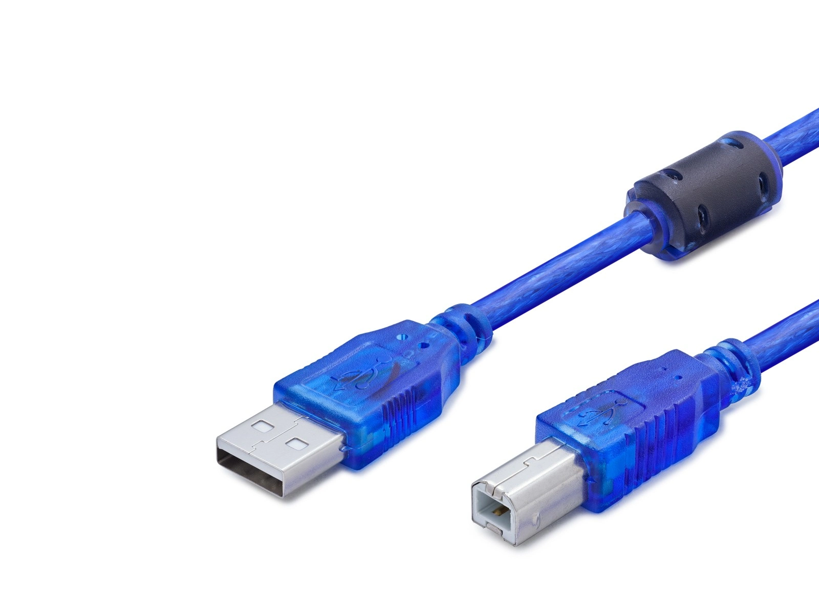 Şeffaf Mavi Usb Printer Kablosu 3 M Uzunluk