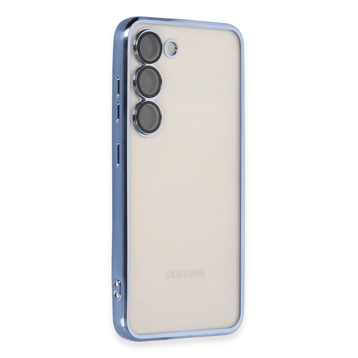 Samsung Galaxy S23 Kılıf Razer Lensli Silikon - Açık Mavi