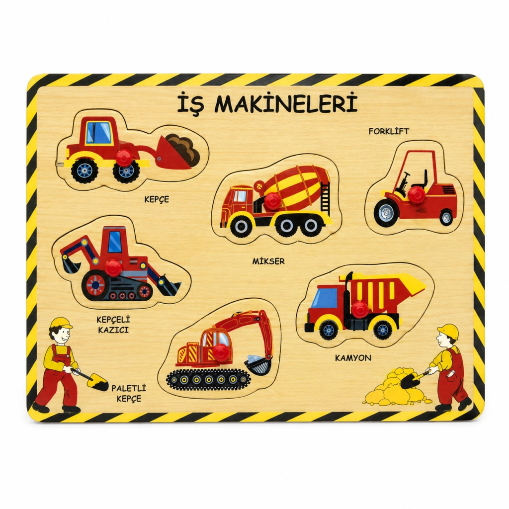 İşlevsel Ahşap Tutmalı İş Makineleri 1 Adet