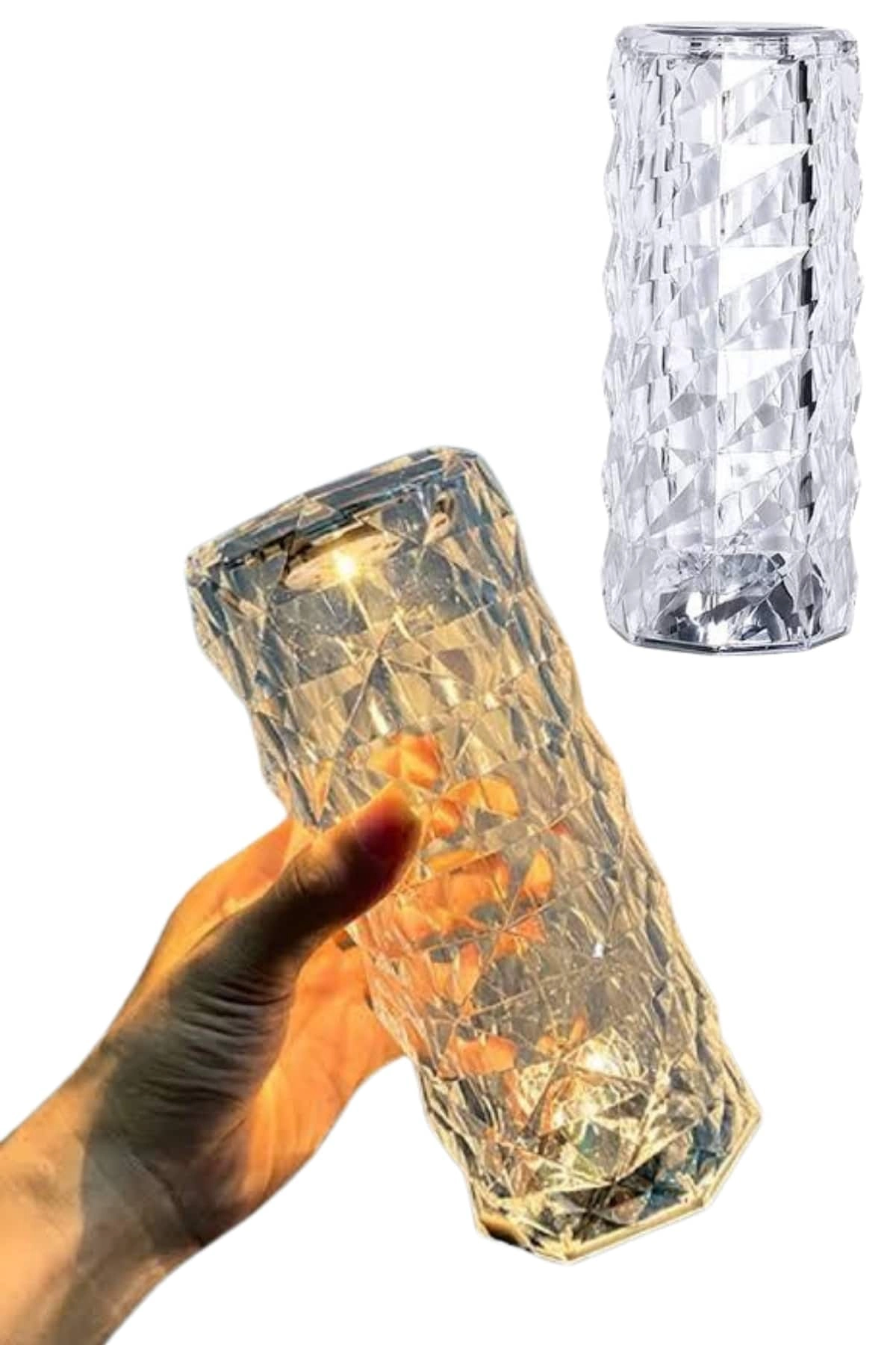 Şarjlı Dokunmatik Kristal Lamba Masa Lambası USB Uyumlu