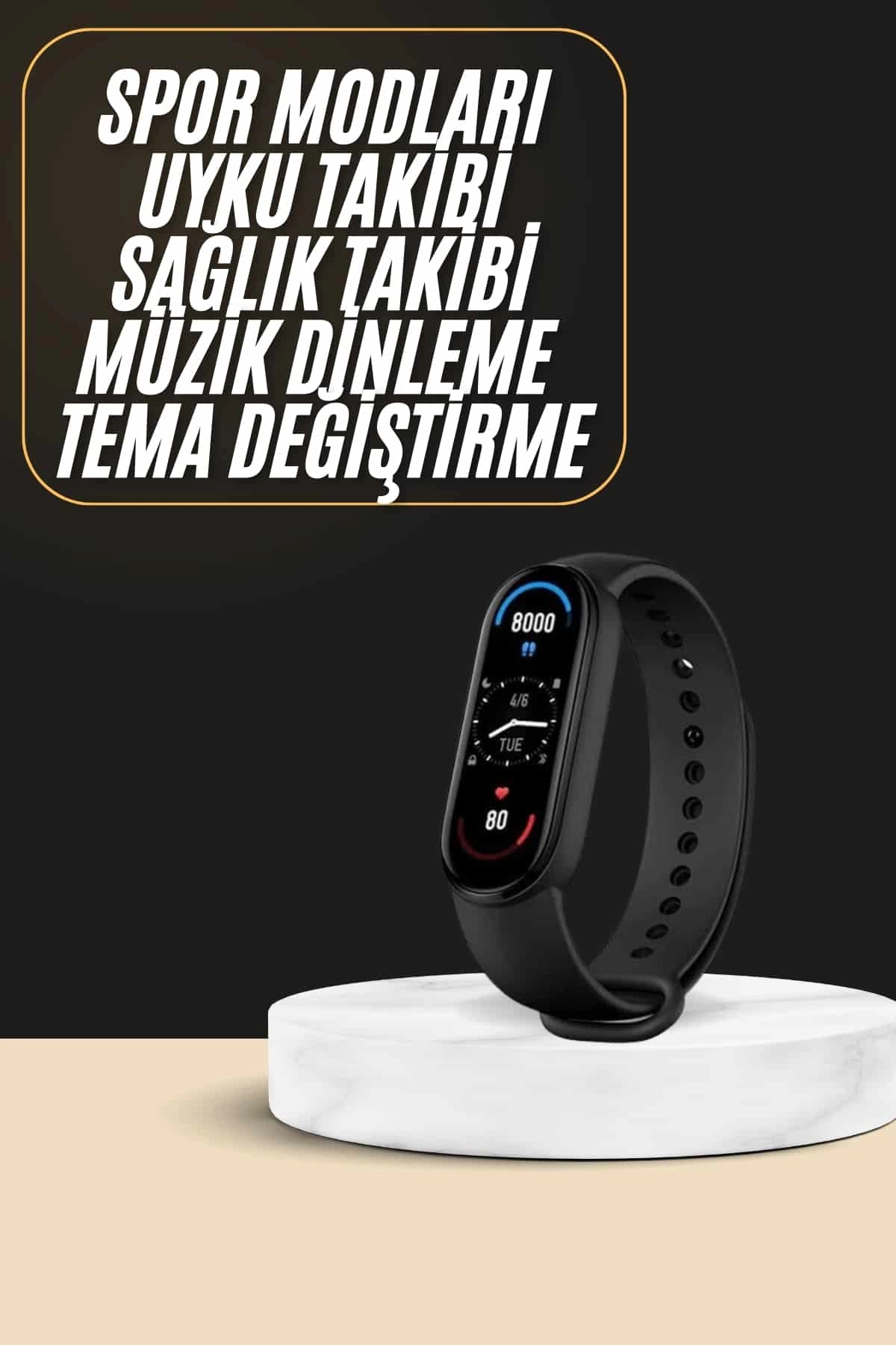 Spor Takibi Özellikli Akıllı Bileklik Android ve İOS Uyumlu