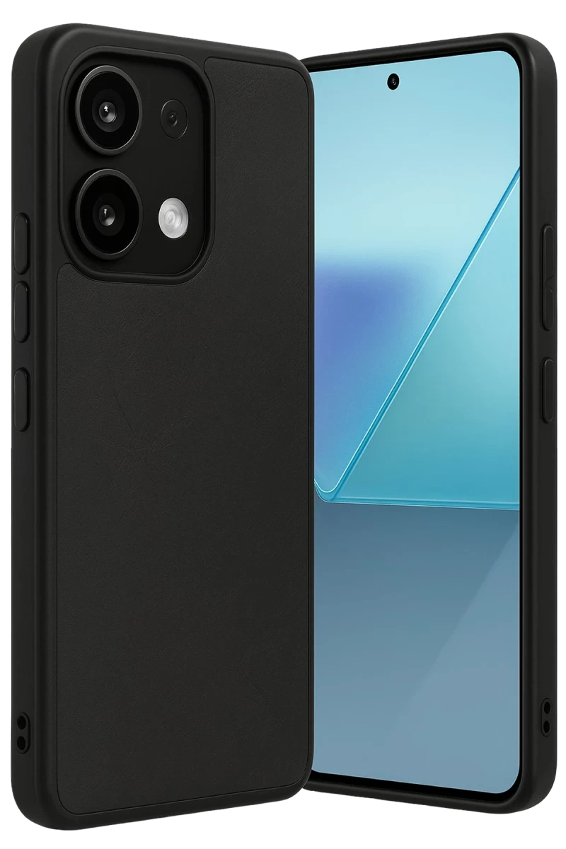 Xiaomi Redmi Note 13 4G Uyumlu Kılıf Aras Deri Kapak - Siyah