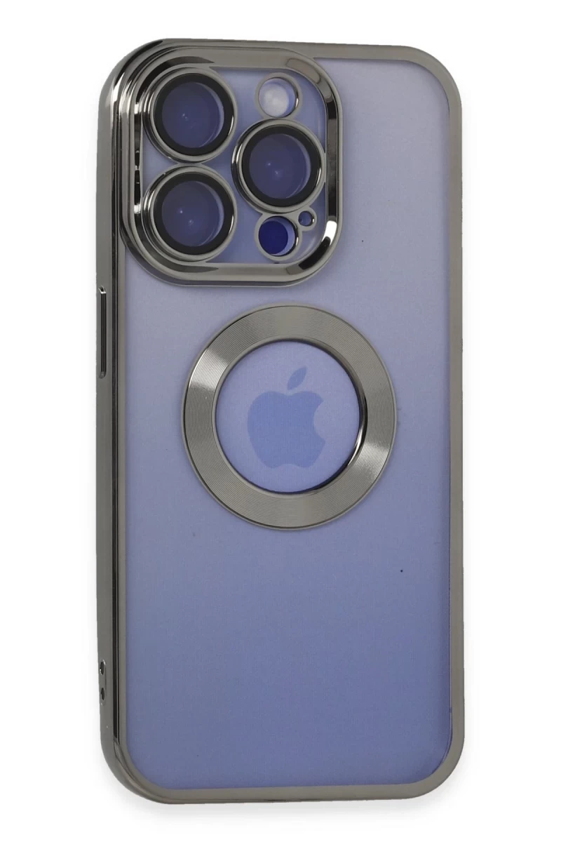 Apple iPhone 15 Pro Uyumlu Kılıf Slot Silikon - Titan Gri
