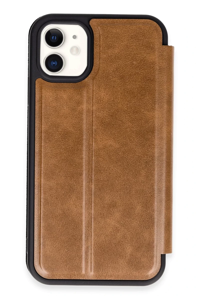 Apple iPhone 11 Uyumlu Kılıf Flip Cover - Taba