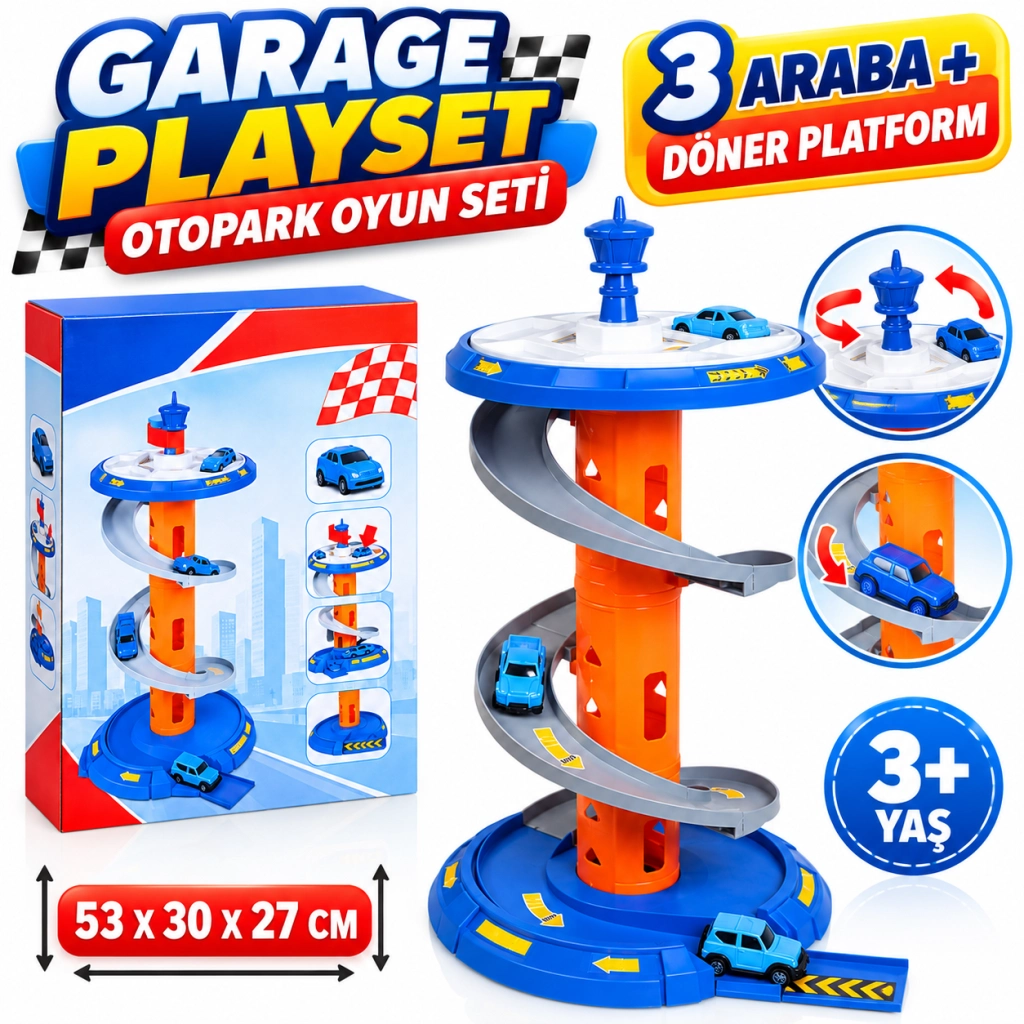 Eğlenceli Otopark Oyun Seti 1 Adet