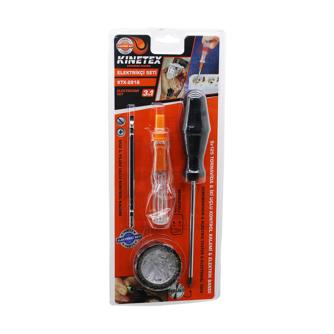 4PCS Tornavida - Çok Amaçlı Set Tornavida - Kontrol Kalem - 2İN1 Uç - Elektrik Bant