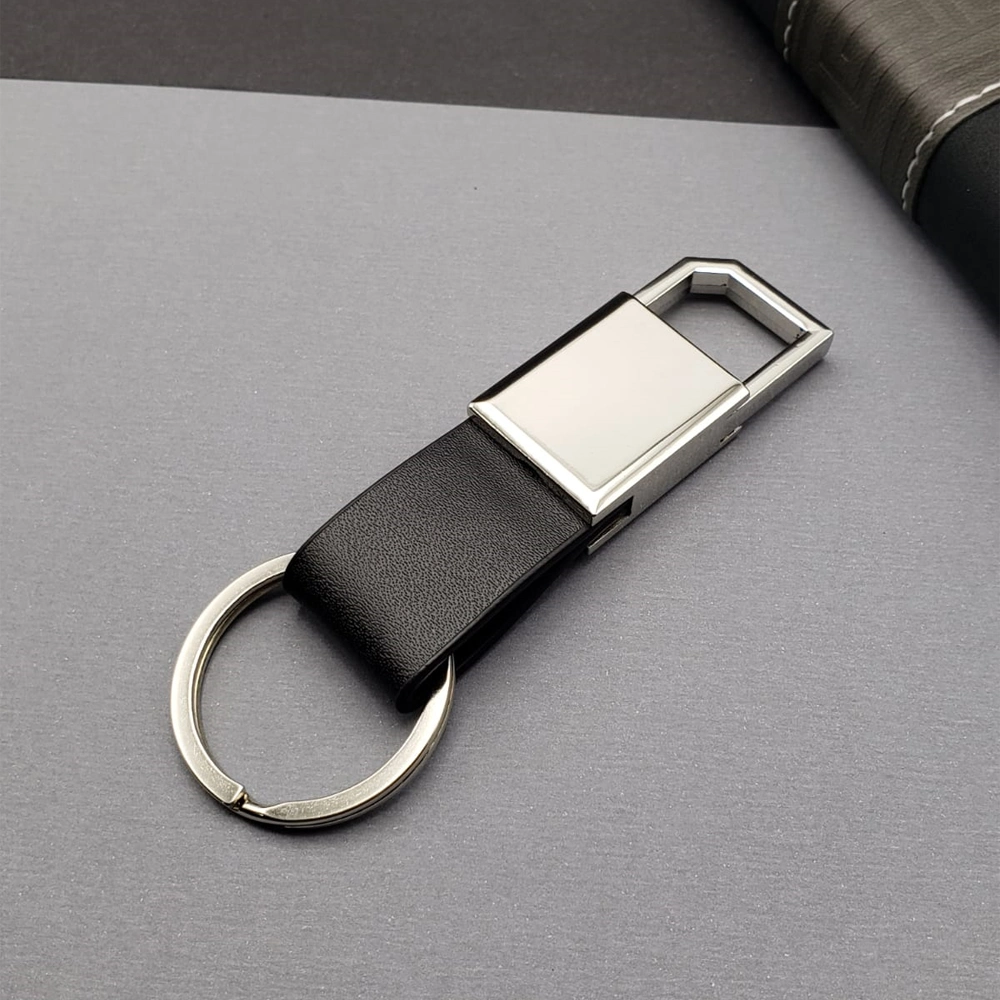 Şık Tasarımlı Siyah Gümüş Metal Anahtarlık 8 cm