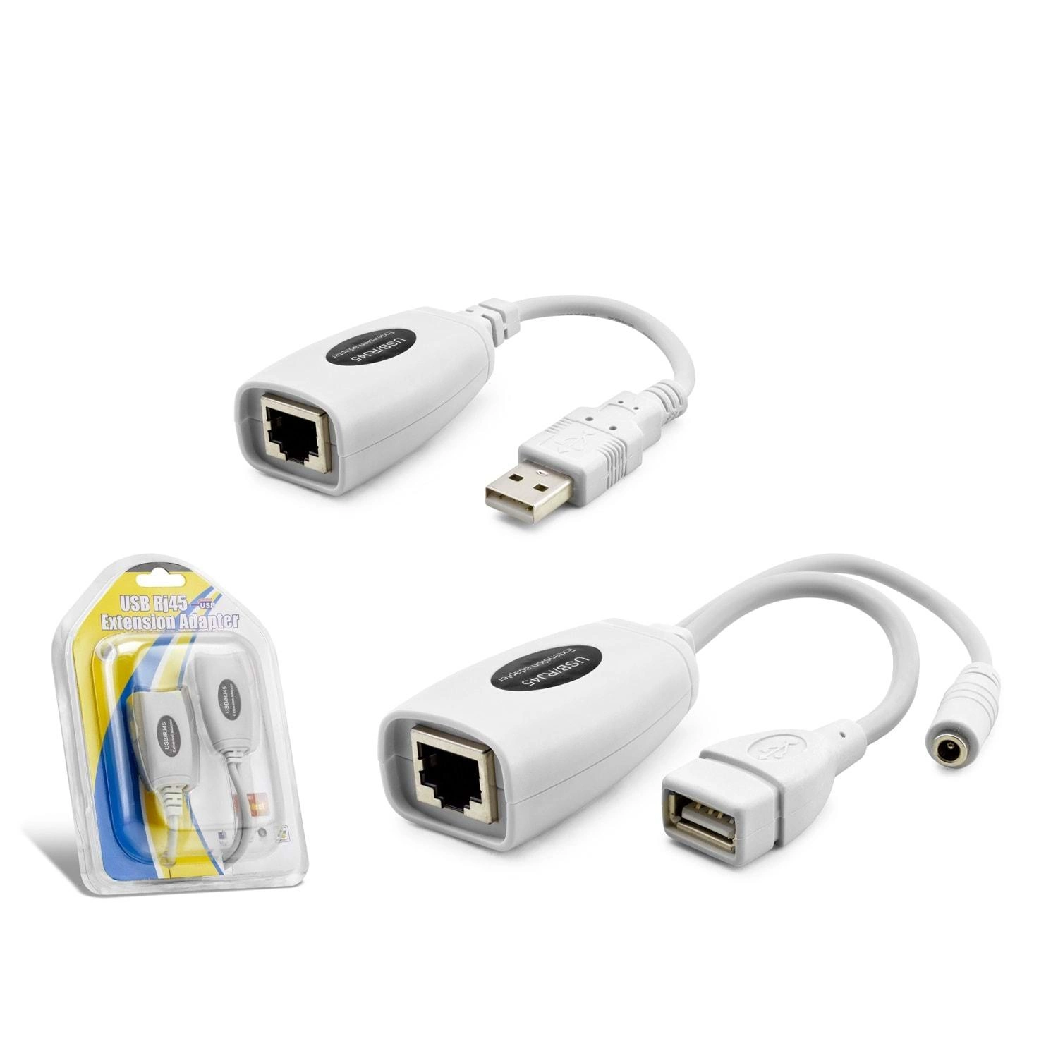 Pratik USB Uzatma Seti 60 m Beyaz RJ45 Kablolu