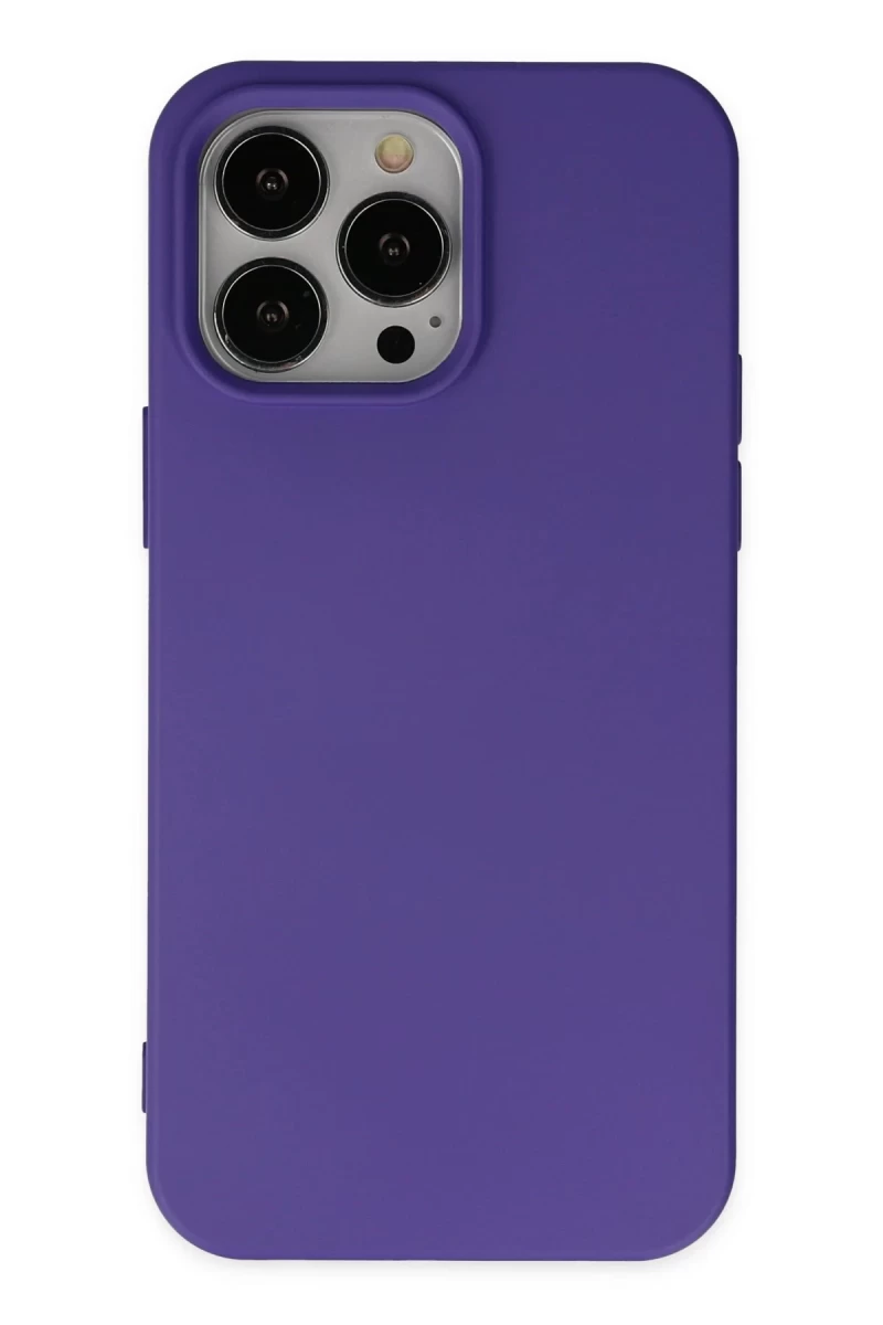 Apple iPhone 14 Pro Uyumlu Kılıf Nano içi Kadife Silikon - Mor
