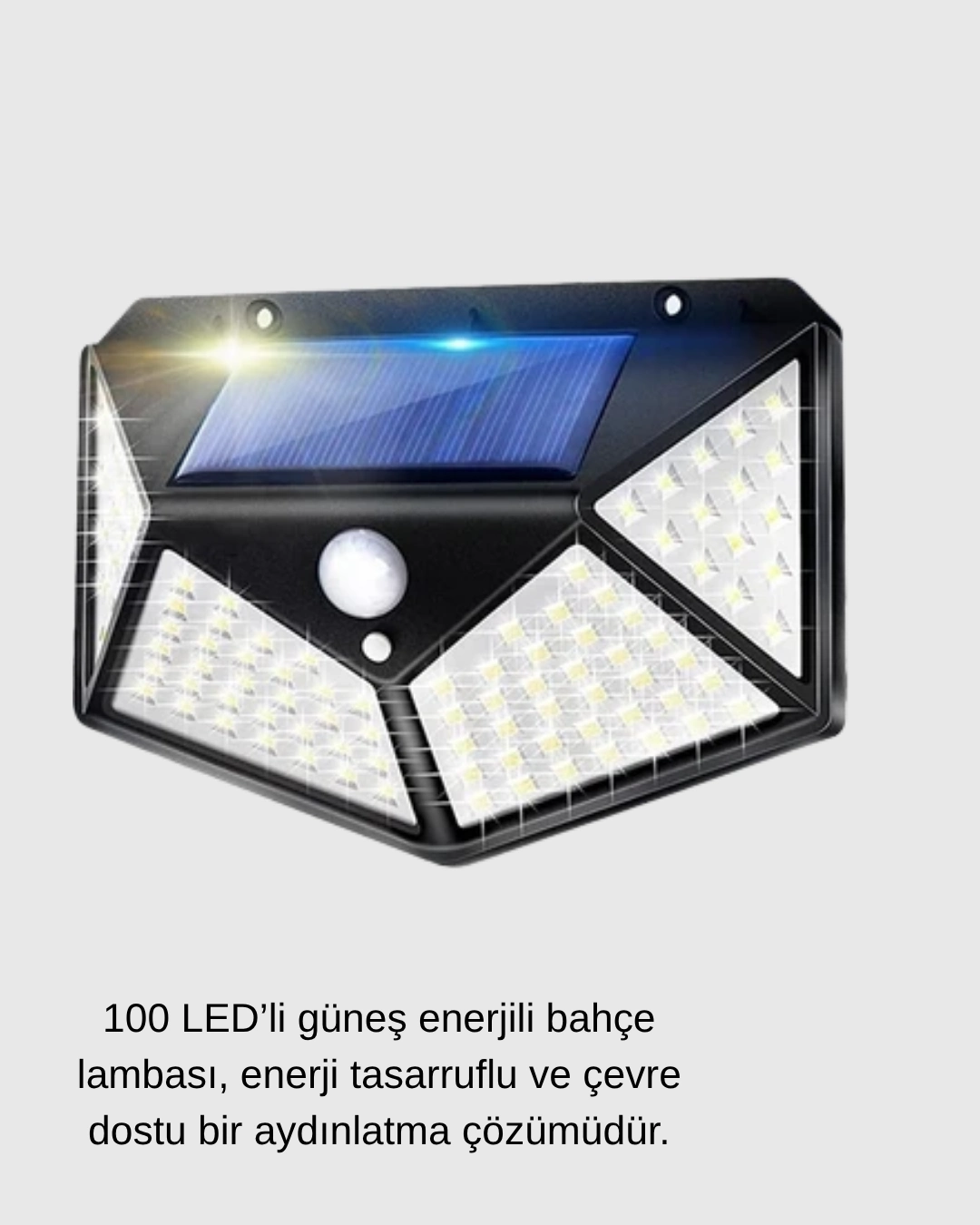 Hareket Sensörlü Güneş Enerjili 100 LED Dış Mekan Lamba