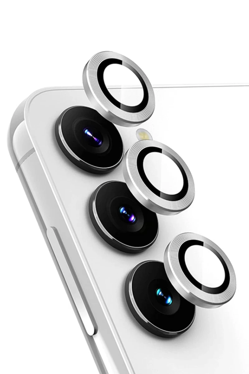 Samsung Galaxy A25 5G Uyumlu Valdez Metal Kamera Lens - Gümüş