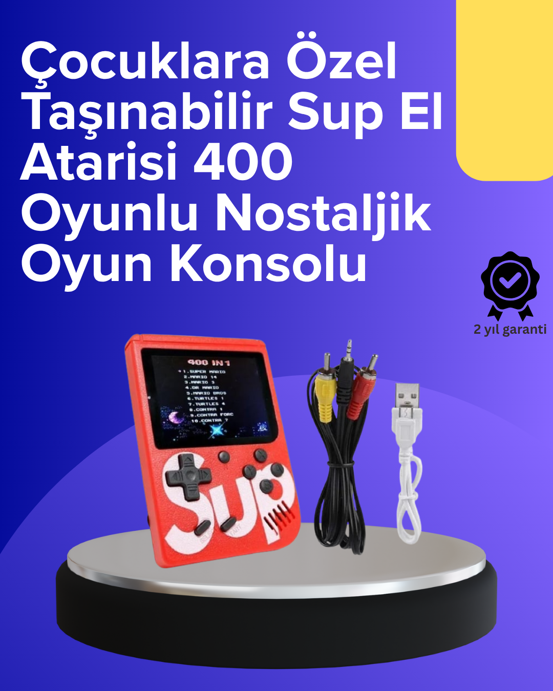 Çocuklar İçin 400 Retro Oyunlu Konsol
