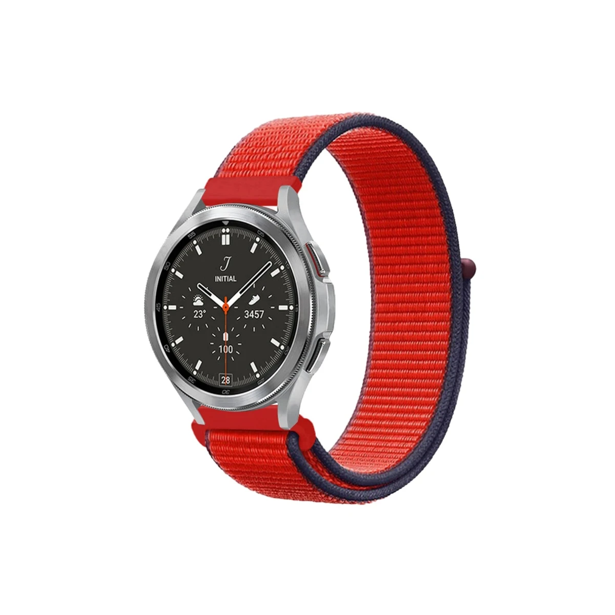 Watch 22mm Hasırlı Cırtcırtlı Kordon - Kırmızı