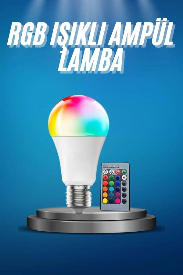 Dinamik Renkli LED Ampul E27 10 Watt Beyaz Lamba