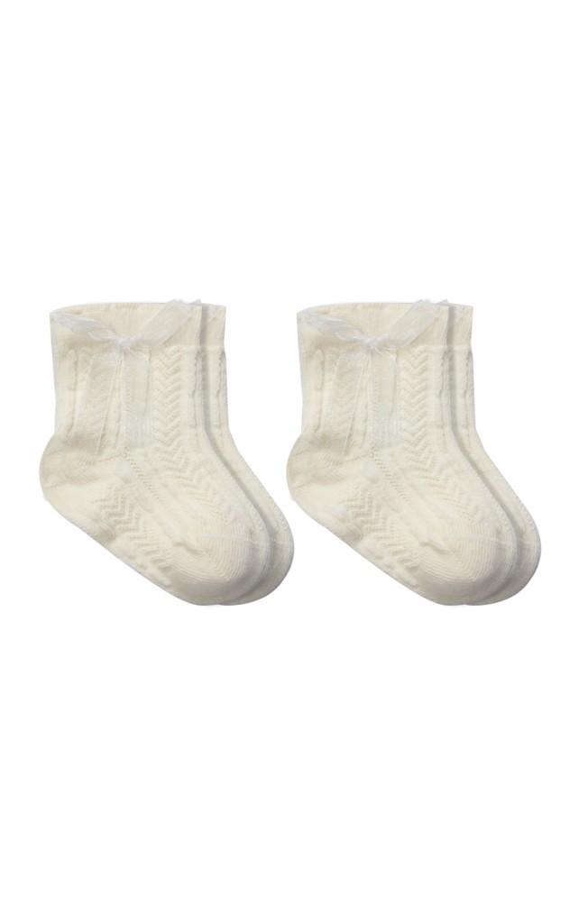 Fiyonklu Penye Soket Çorap 2li 10150 Naturel