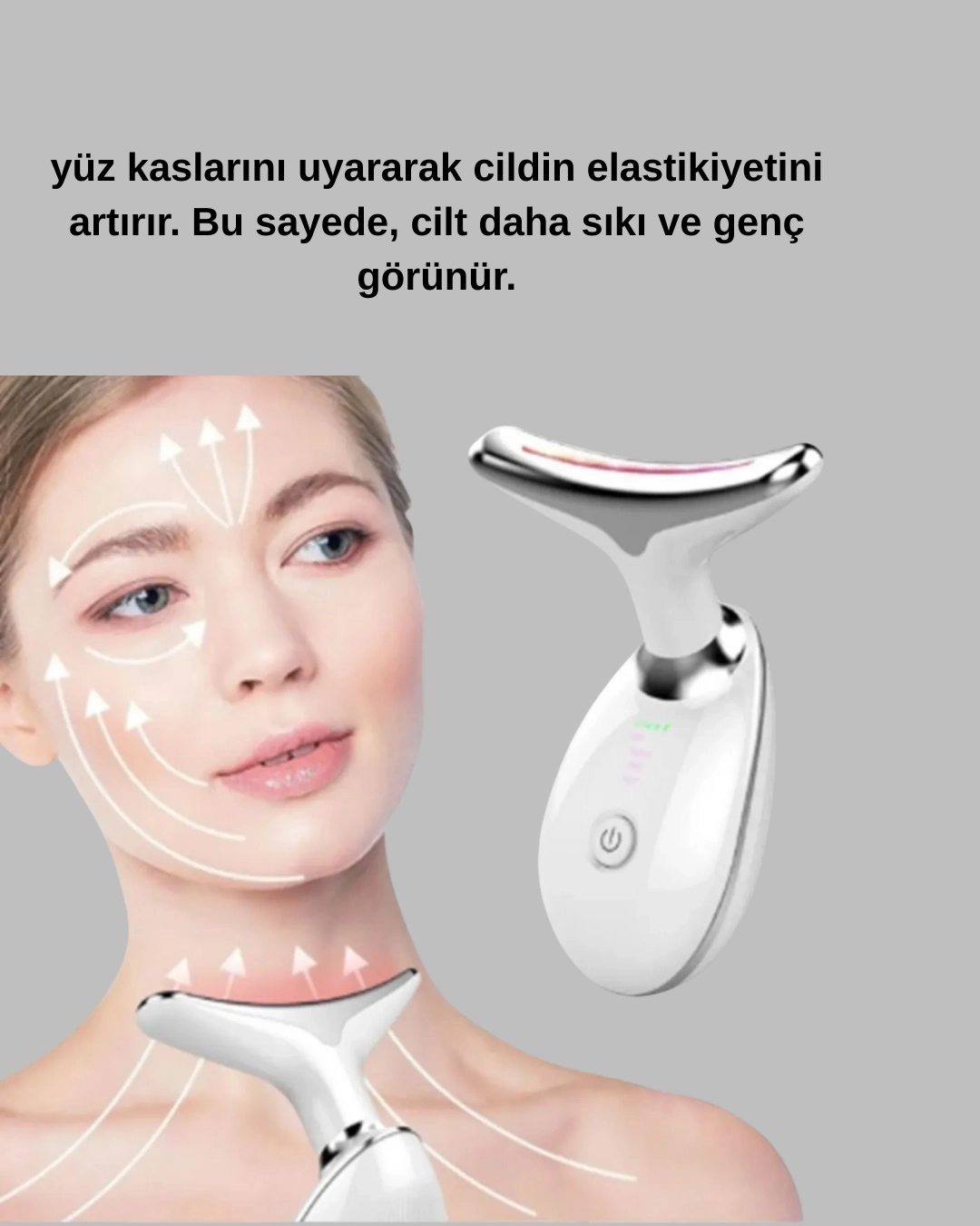 Yüz Masaj Cihazı Kablosuz Şarjlı 3 Modlu Cilt Bakım