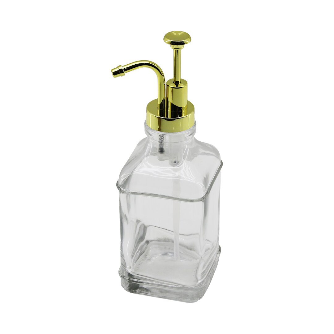 Kare Cam Şişe - Şeffaf Sıvı Sabunluk 500ML Pompa - Musluk Ayrık Model Başlı