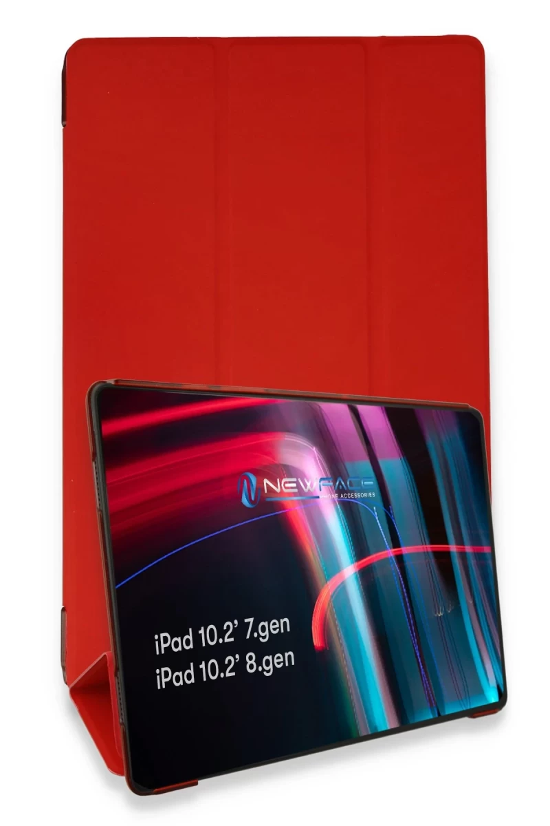 Apple iPad 10.2 (7.nesil) Kılıf Tablet Smart Kılıf - Kırmızı