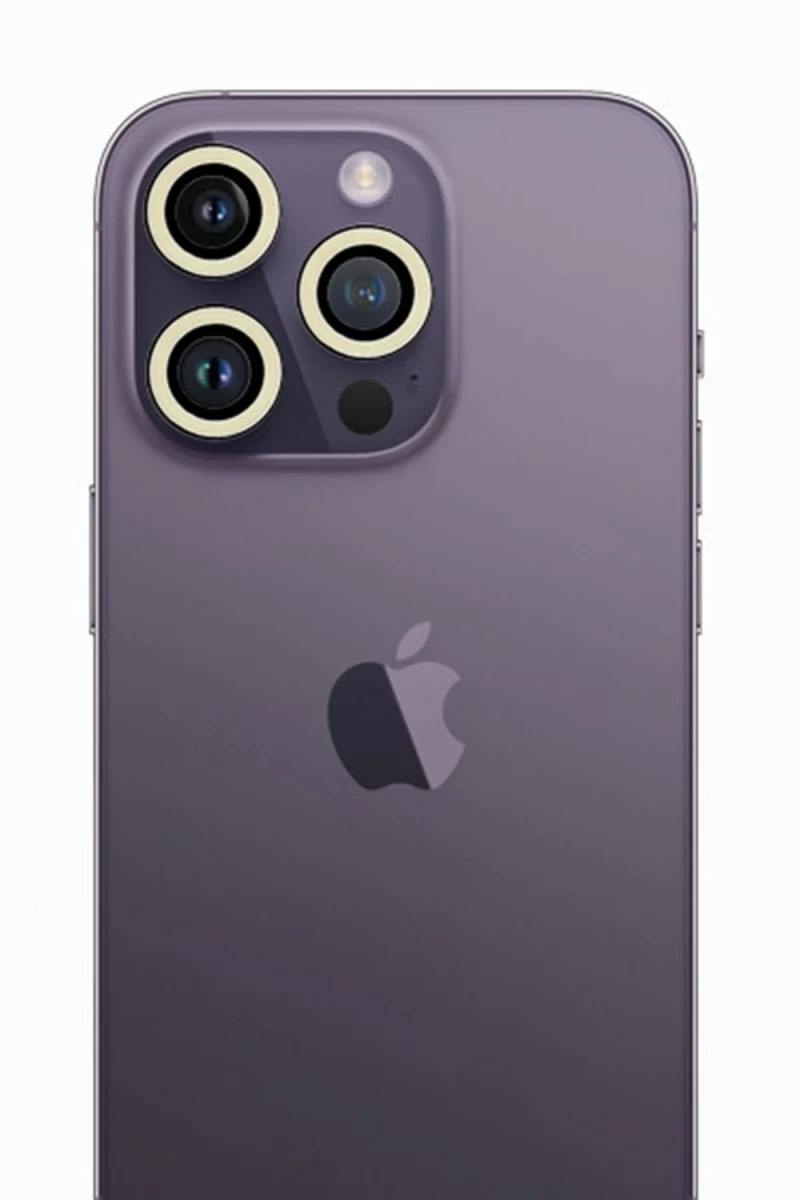 Apple iPhone 13 Pro Max Uyumlu Neon Fosforlu Kamera Lens - Beyaz
