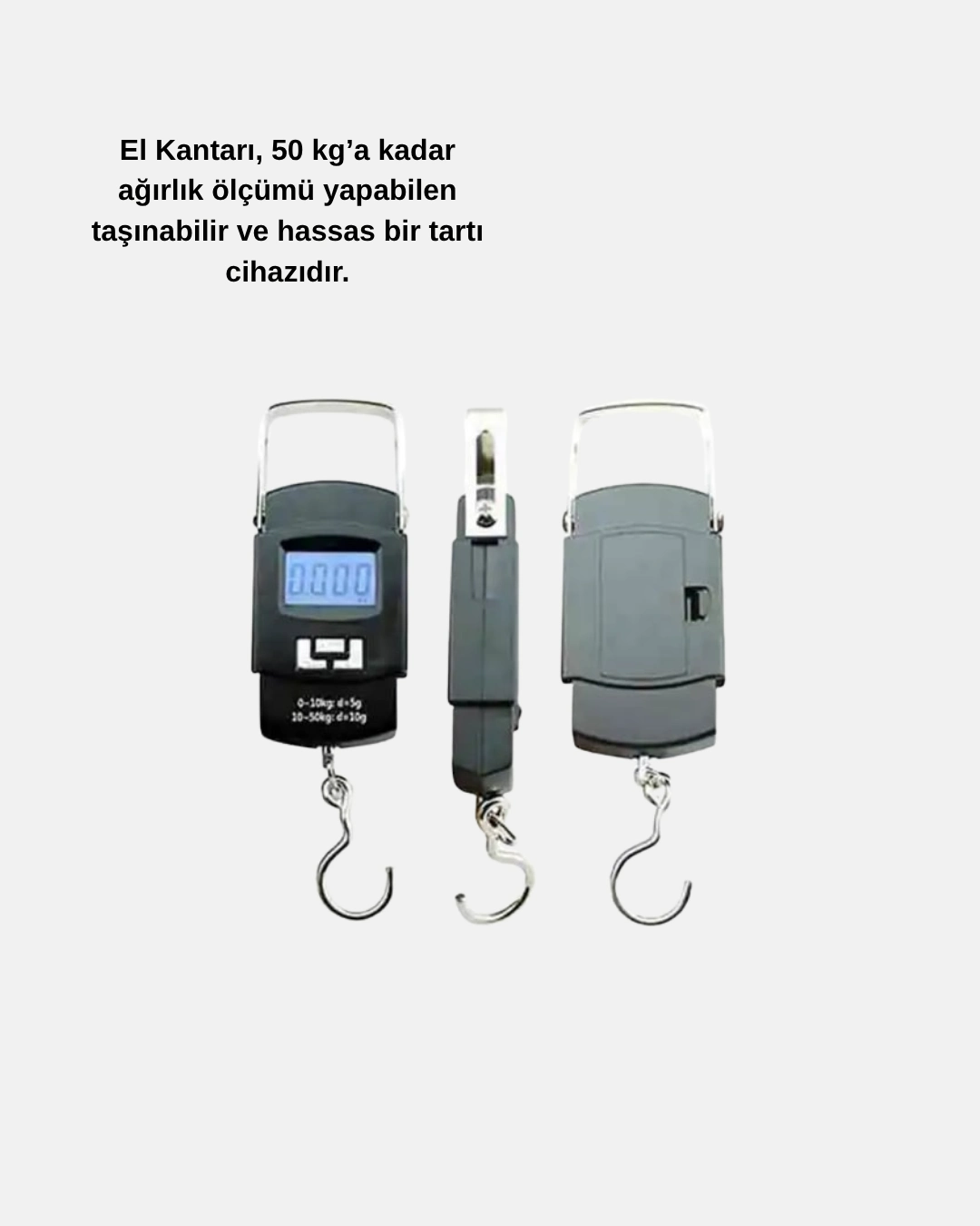 Pratik Portatif Dijital El Kantarı 50 Kg - Kargo ve Bavul Tartımı