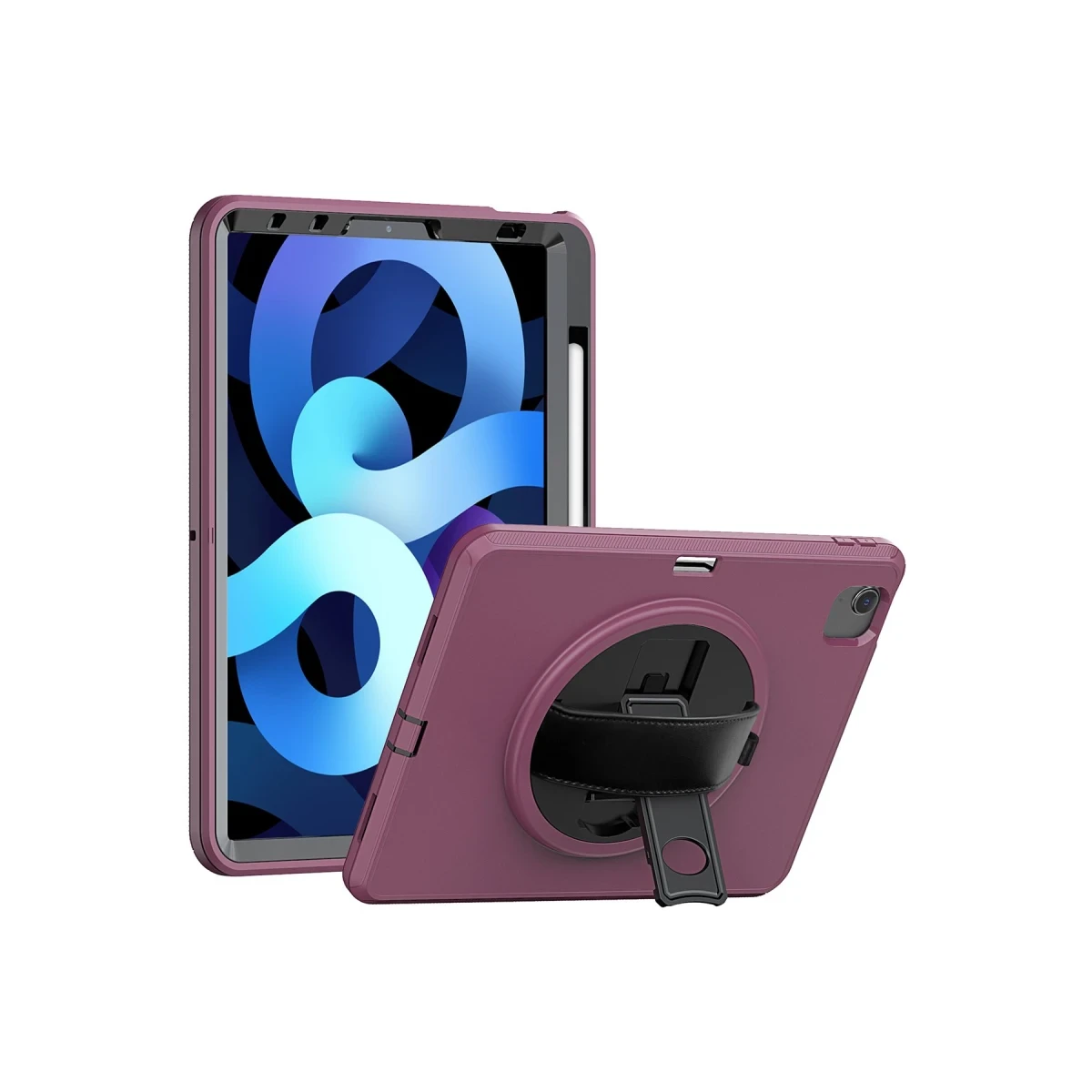 Apple iPad 2025 10.9 10.Nesil (A16) Kılıf Hand Strap Tablet Kılıfı - Mürdüm