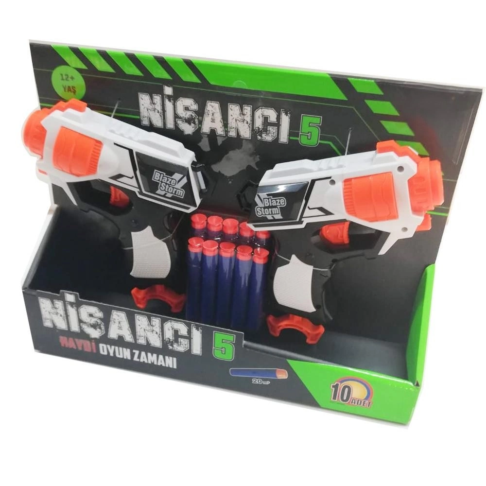 Eğlenceli Sünger Atan Nişancı Oyuncak Silah 2'li Set