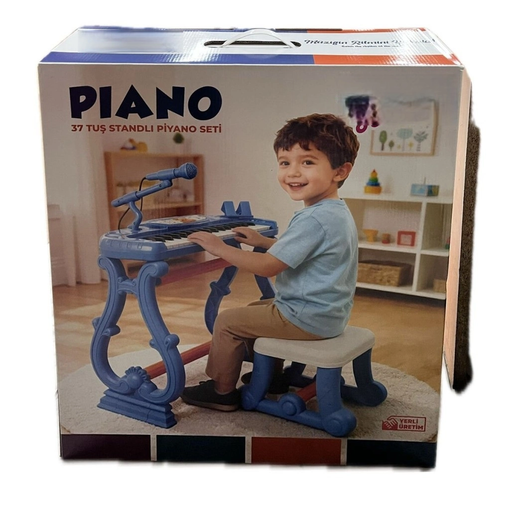 Mavi Renkli 37 Tuşlu Piano Org - Eğlenceli Müzik Aleti