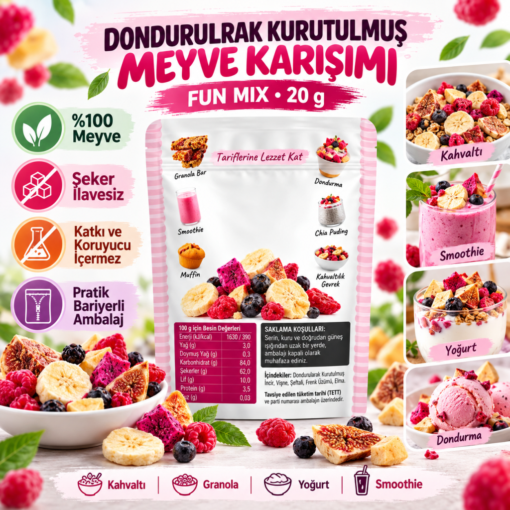 Fresh Dondurularak Kurutulmuş Fun Mix 20 g
