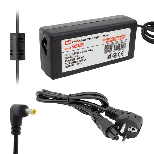 PM-3365 19V 1.58A 30W 4.0x1.7mm Uçlu Netbook Şarj Adaptörü
