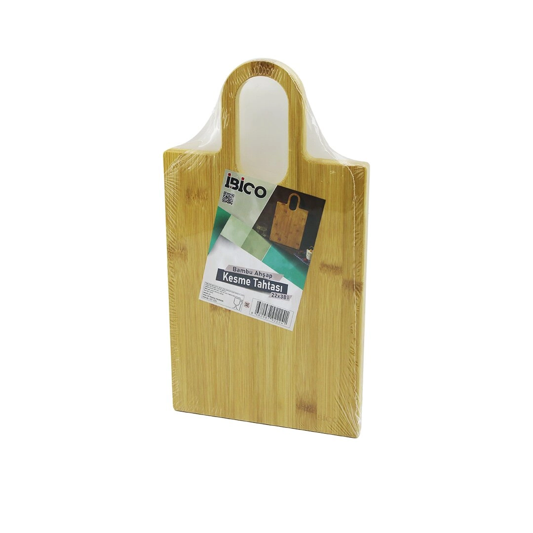 Oval Kulplu Ahşap Bambu Kesim Panosu 22x38 cm