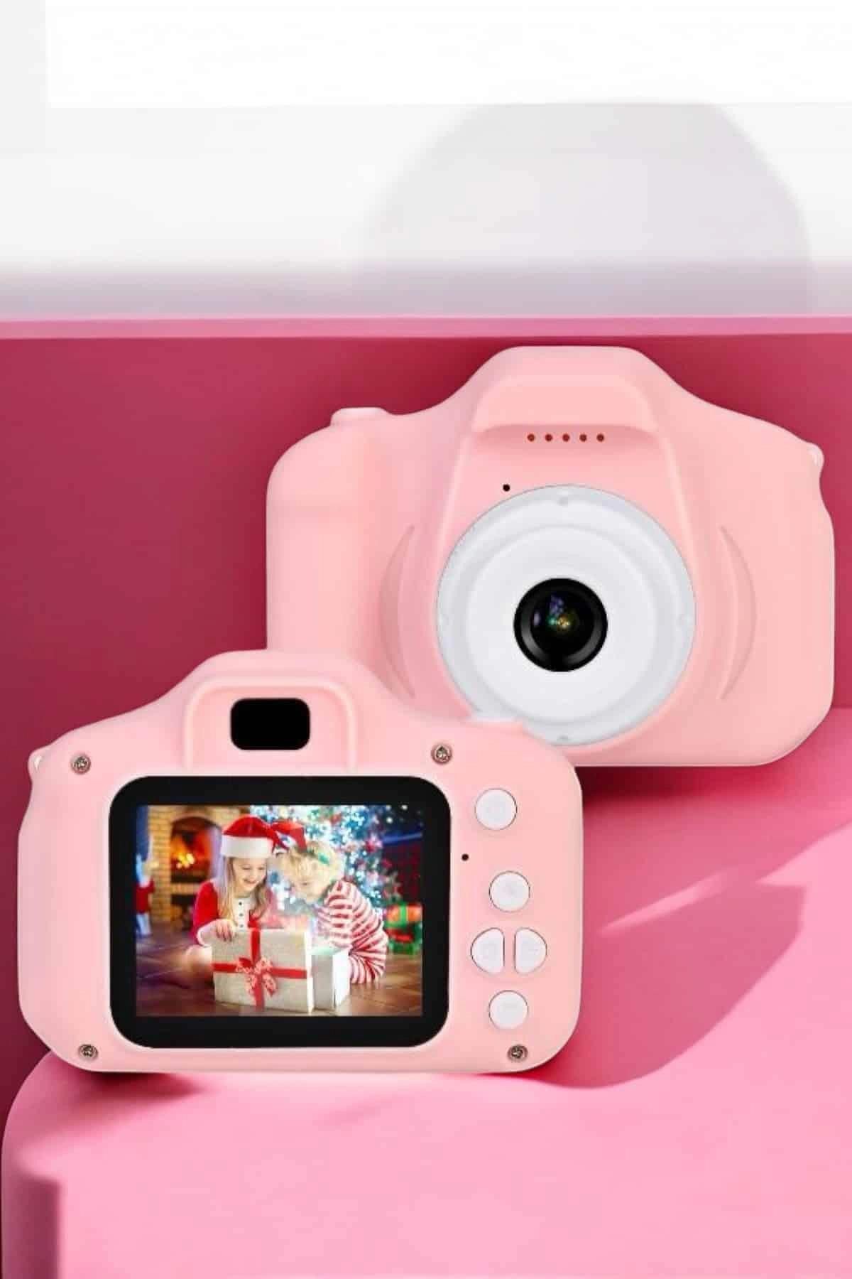 Pembe Çocuk Kamerası 1080p HD 2.0 İnç USB Şarjlı