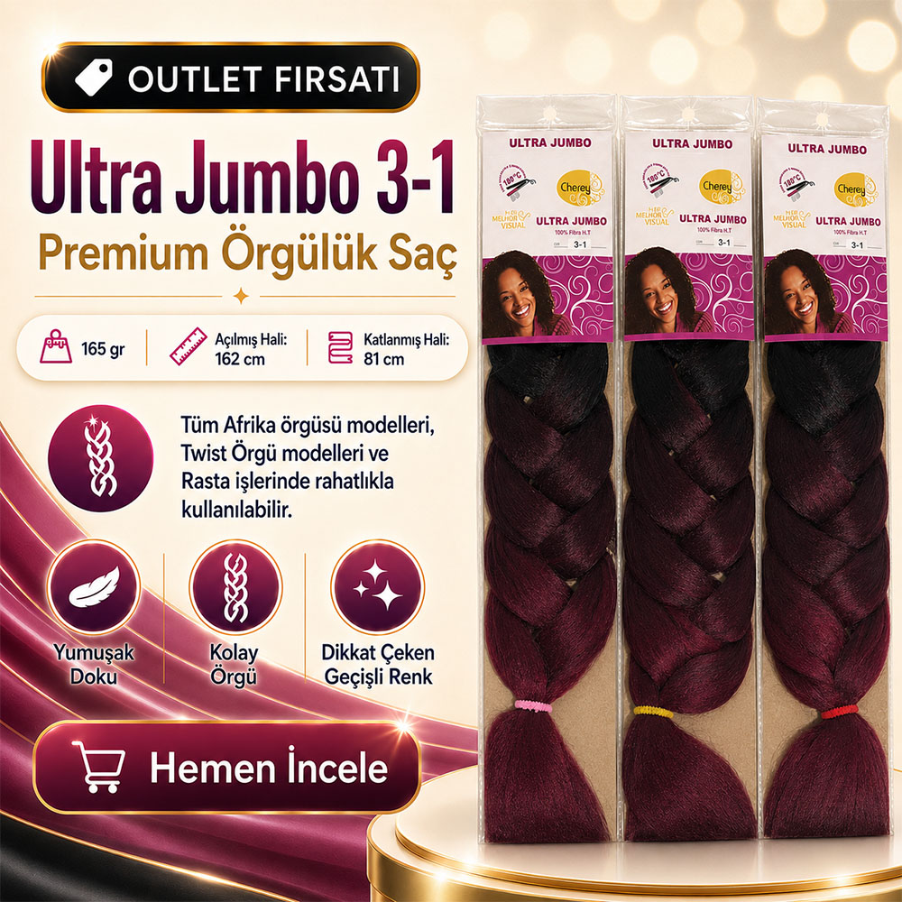 3 Paket - Afrika Örgüsü Ve Rasta İçin Sentetik Ombreli Saç 3-1