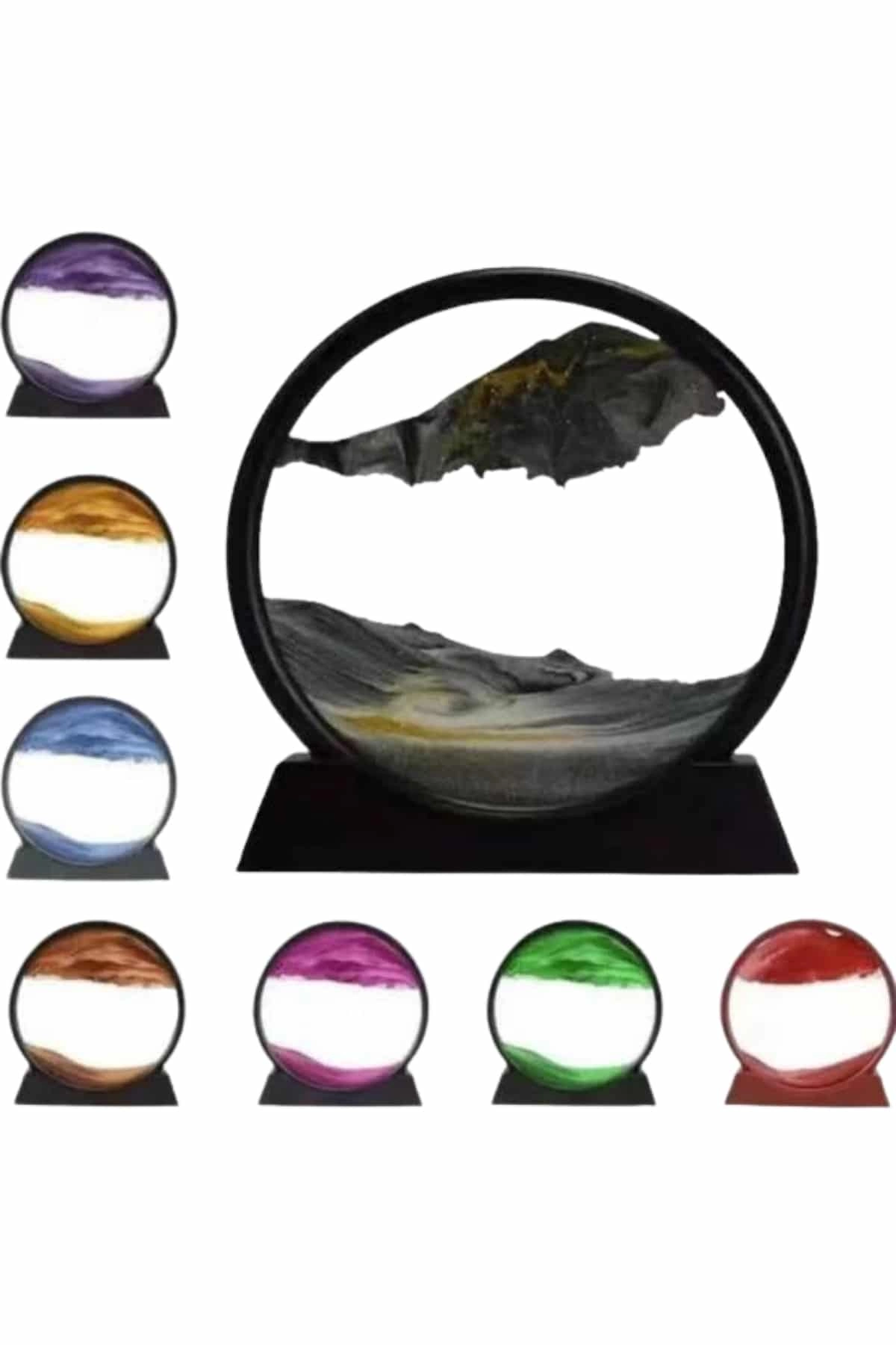 Modern Tasarımlı LED Işıklı Kum Saati 3D Dekoratif Ofis