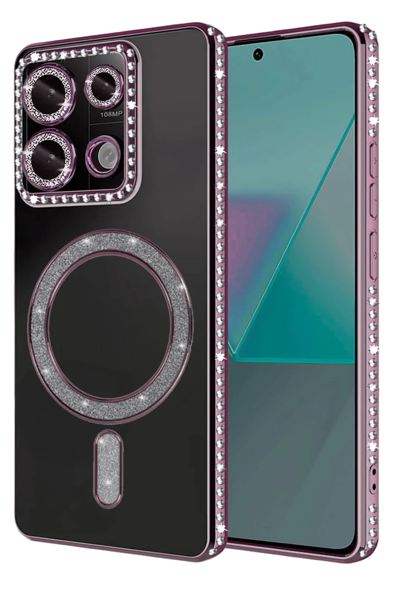 Xiaomi Redmi Note 13 Pro 4G Uyumlu Joke Simli Magneticsafe Kılıf - Pembe