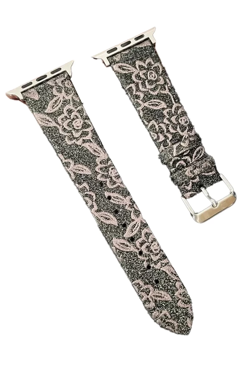 Apple Watch 42mm Uyumlu Creeper Desenli Kordon - Kahverengi